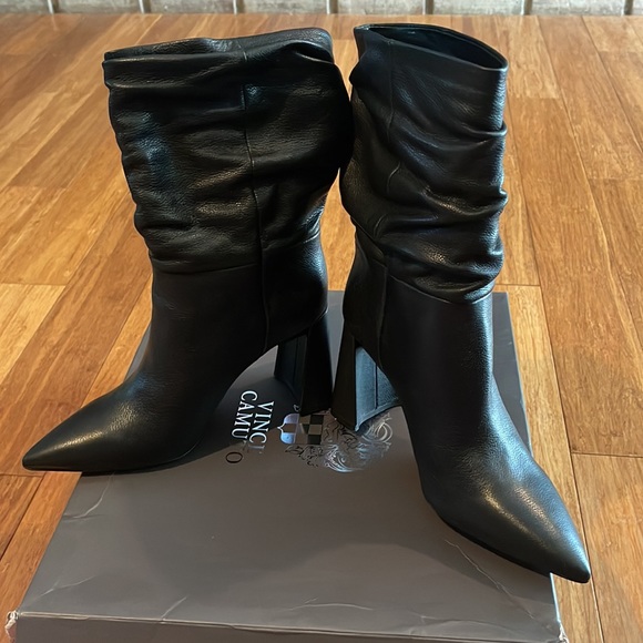 Vince Camuto Black Leather Boots - Picture 5 of 5